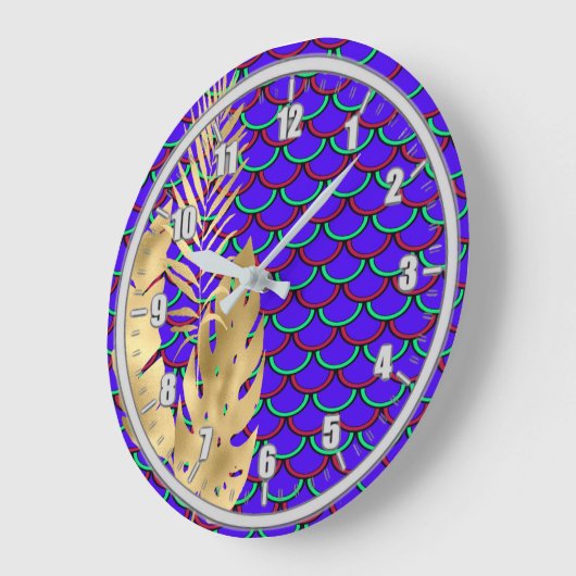 金ゴールド色の葉付き時計はかりで測 ラージ壁時計 (傾斜)