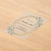 金ゴールド色の霜の降りたクリスマスパーティー アクリル招待状 (レイダウン)