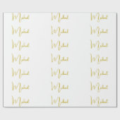 金ゴールド色エレガントスタイリッシュトレンディーユニークスクリプト ラッピングペーパー (フラット)