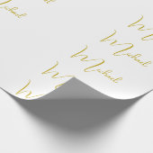 金ゴールド色エレガントスタイリッシュトレンディーユニークスクリプト ラッピングペーパー (角)