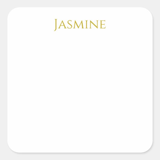 金ゴールド色プレーンのミニマルプロフェッショナル名 スクエアシール (正面)