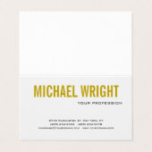 金ゴールド色名白黒プレーンシンプル 名刺 (外部フラット)