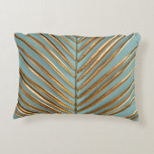 金ゴールド色彩の鮮やかのパーム模様 アクセントクッション (裏面)