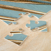 金ゴールド色彩の鮮やかのパーム模様 ジグソーパズル (側面)