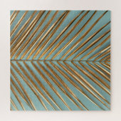 金ゴールド色彩の鮮やかのパーム模様 ジグソーパズル (横)