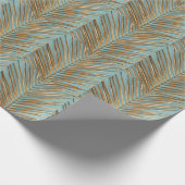 金ゴールド色彩の鮮やかのパーム模様 ラッピングペーパー (角)