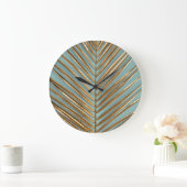 金ゴールド色彩の鮮やかのパーム模様 ラージ壁時計 (ホーム)