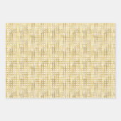 金ゴールド色彩の鮮やかカゴ織りクリスマス ラッピングペーパーシート (正面3)