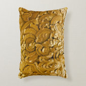 金ゴールド色彩の鮮やか,アンティーク木工事業，ヴィンテージ,エレガント, アクセントクッション (正面(垂直))