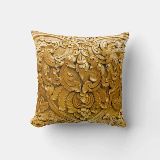 金ゴールド色彩の鮮やか,アンティーク木工事業，ヴィンテージ,エレガント, クッション (正面)