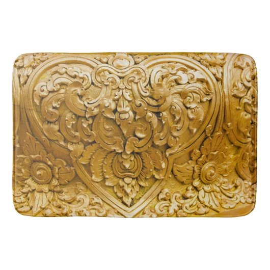 金ゴールド色彩の鮮やか,アンティーク木工事業，ヴィンテージ,エレガント, バスマット (正面)