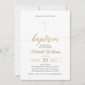 金ゴールド色書バプテスマ 招待状 (正面)