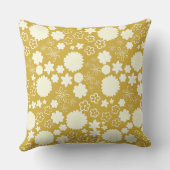 金ゴールド花の花の花の名前カスタム付け クッション (裏面)