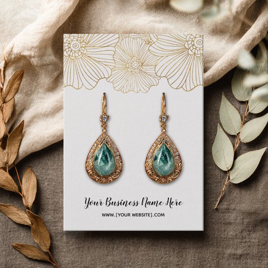 金ゴールド花イヤリングディスプレイカード