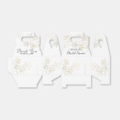 金ゴールド花ブライダルシャワーお願い箱 フェイバーボックス (折り畳みなし)