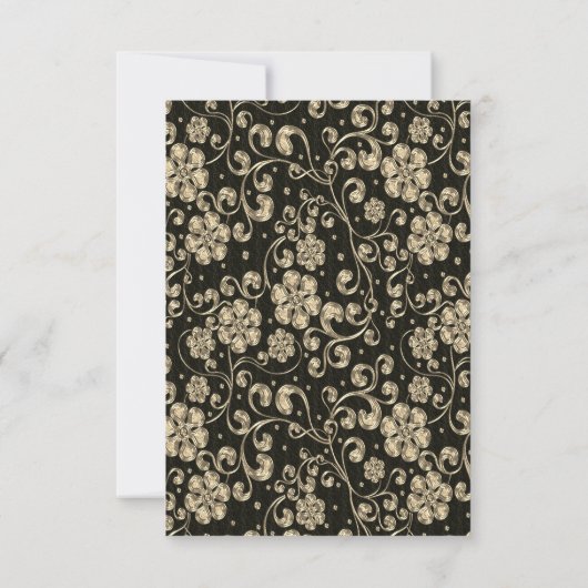 金ゴールド花ワイングラス、風船、退職パーティー 招待状 (裏面)