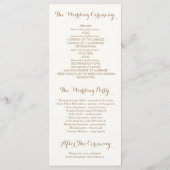 金ゴールド花ヴィンテージ白結婚式 プログラム (裏面)