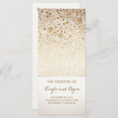 金ゴールド花ヴィンテージ白結婚式 プログラム (正面/裏面)