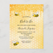 金ゴールド花嫁のブライダルシャワー招待 ポストカード (正面)