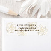 金ゴールド花差出人住所ラベル ラベル (インサイチュ)