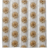 金ゴールド花柄 シャワーカーテン (正面)