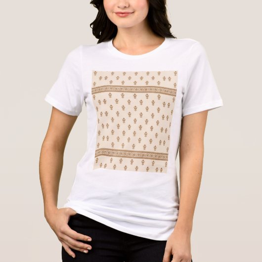 金ゴールド花柄 トライブレンドＴシャツ (正面)