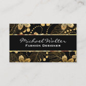 金ゴールド花柄 名刺 (正面)