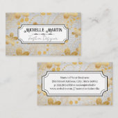 金ゴールド花柄 |幾何タイル 名刺 (正面/裏面)