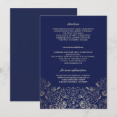 金ゴールド花海軍結婚式の詳細-情報 エンクロージャーカード (正面/裏面)