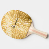 金ゴールド花火を輝パーソナライズされたかす 卓球ラケット (横)