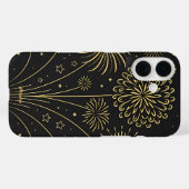 金ゴールド花火ミッドナイトiPhone 16ケース Case-Mate iPhoneケース (裏面 (横))