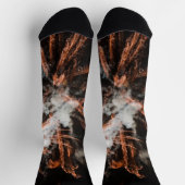 金ゴールド花火抽象芸術金ゴールド黒煙 ソックス (上部)