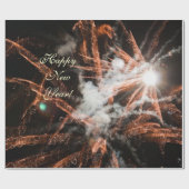 金ゴールド花火抽象芸術金ゴールド黒煙 ラッピングペーパー (フラット)