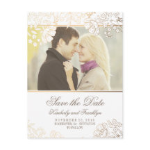 金ゴールド花白いヴィンテージ写真保存日