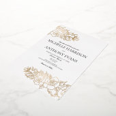金ゴールド花箔結婚式招待状 箔招待状 (回転した状態)