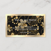 金ゴールド花紋章 | QRコード 名刺 (裏面)