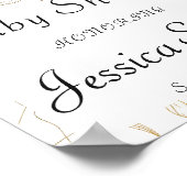 金ゴールド花赤ちゃんシャワー歓迎ポスターサイン ポスター (角)