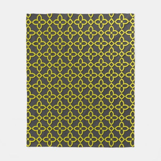 金ゴールド花 フリースブランケット (正面)