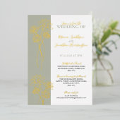 金ゴールド花Sage Photo結婚's Foil招待状 箔招待状 (立ち正面)