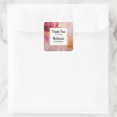 金ゴールド芸術的とピンクの抽象芸術誕生日ありがとう スクエアシール (バッグ)