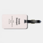 金ゴールド芸術的とピンクの抽象芸術 ラゲッジタグ (裏面横)