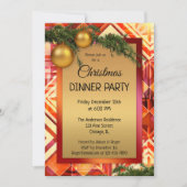 金ゴールド芸術的クリスマスディナーパーティの招待状 招待状 (正面)