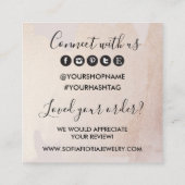 金ゴールド芸術的グリッターご注文ありがとうございます スクエア名刺 (裏面)