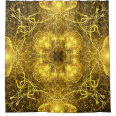 金ゴールド芸術的フラクタルデザイン_シャワーカーテン シャワーカーテン (正面)