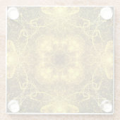 金ゴールド芸術的フラクタルデザイン_Coaster ガラスコースター (裏面)