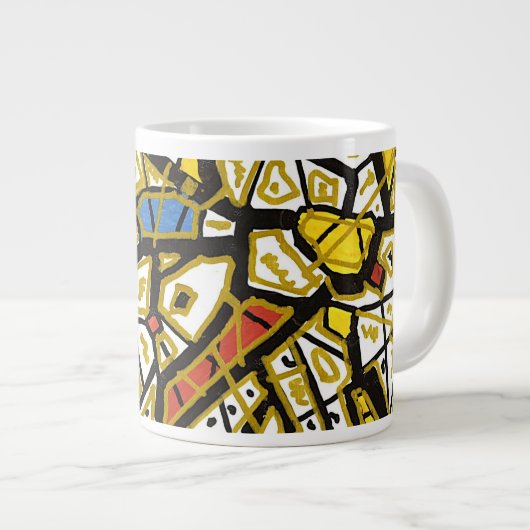 金ゴールド芸術的マグカップ ジャンボコーヒーマグカップ (正面右)