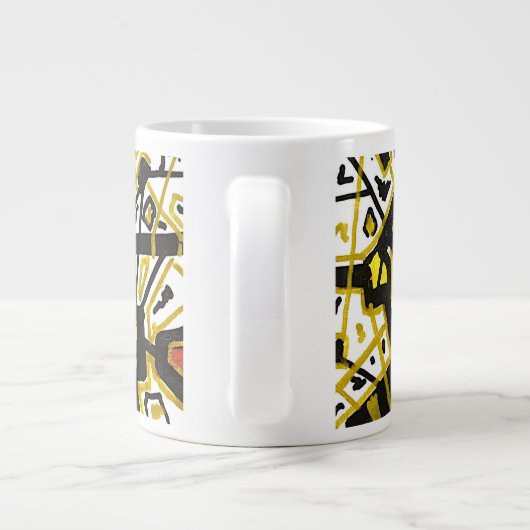 金ゴールド芸術的マグカップ ジャンボコーヒーマグカップ (裏面)