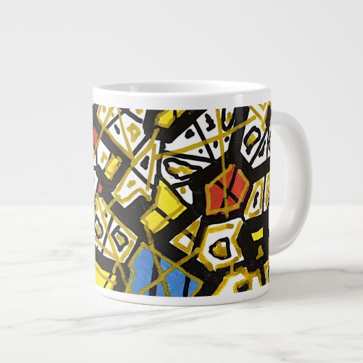 金ゴールド芸術的マグカップ ジャンボコーヒーマグカップ (正面右)