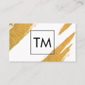 金ゴールド芸術的マークとブラックボックスのモノグラム 名刺 (正面)