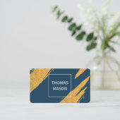 金ゴールド芸術的マーク(白いボックス) 名刺 (スタンド正面)